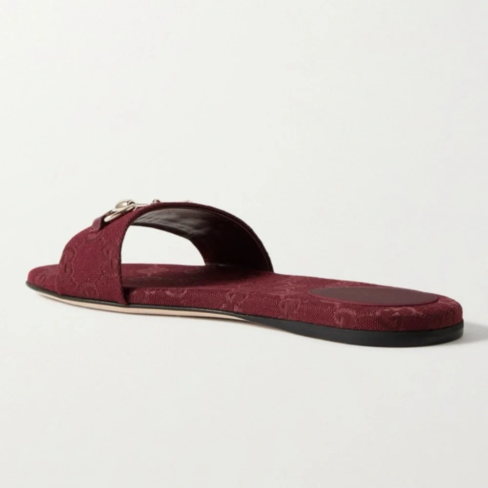 GUCCI Siaga horsebit GG logo slides sandals - Picture 3 of 5